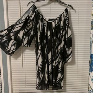 Parker Black & White Printed Mini Dress